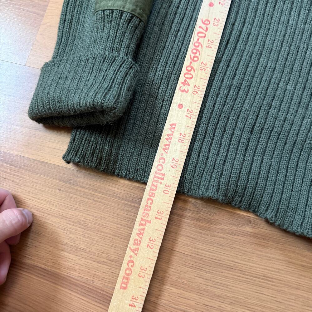 Vintage 90s Military Issue Olive Green Knit Crewneck Wool Field Sweater Sz Large - Picture 7 of 8
